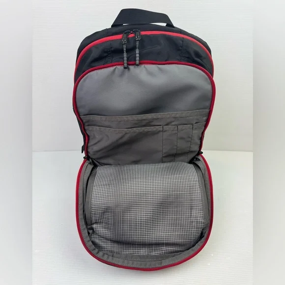 Timbuk2 Backpack OS Black Red Zippers Slim laptop travel commuter READ FLAWS - Picture 12 of 16